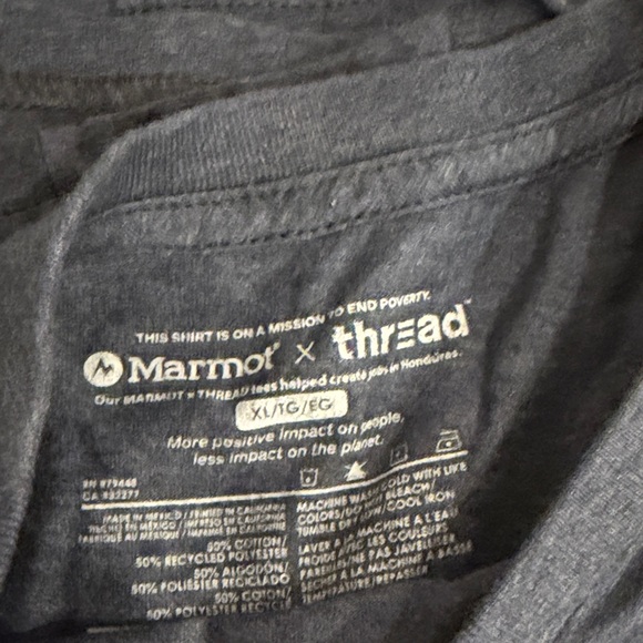 Marmot Mens Tees - Navy and Rust with Graphic Design - Picture 4 of 5